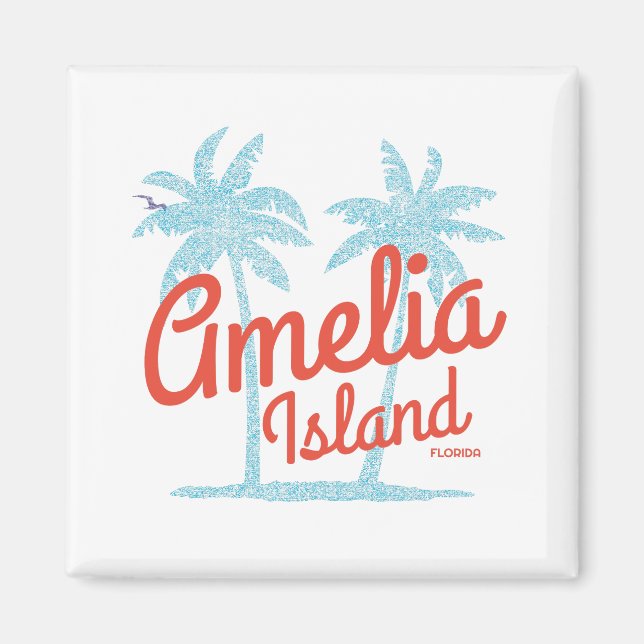Amelia Island Florida Beach Coral Surf Magnet (Front)