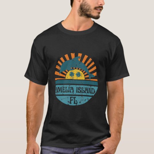 Amelia Island Florida Beach Dolphin T_Shirt