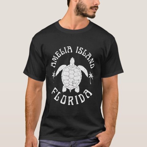 Amelia Island Florida Beach Sea Turtle Summer Vaca T_Shirt