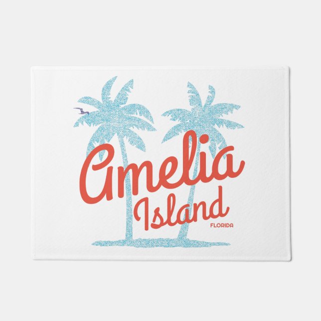 Amelia Island Florida Coral Beach Souvenir Doormat (Front)