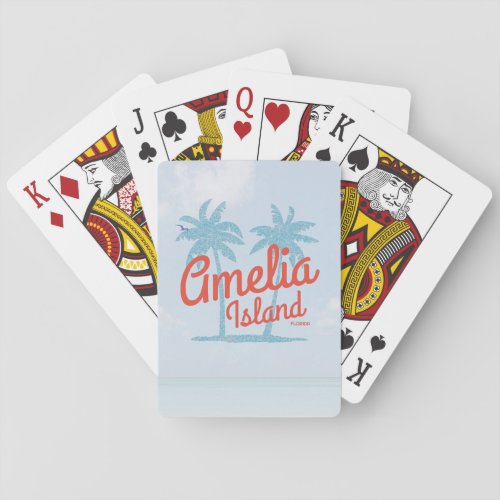 Amelia Island Florida Coral Beach Souvenir Playing Cards