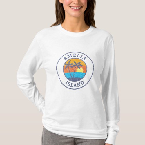Amelia Island Florida Faded Classic Style T_Shirt
