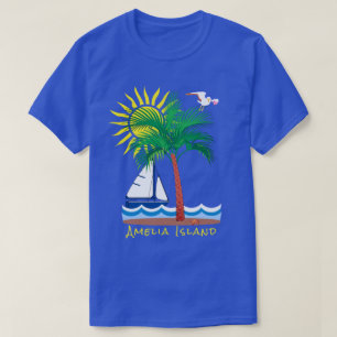 Amelia Island Florida Palm Sailboat and Sunshine T-Shirt