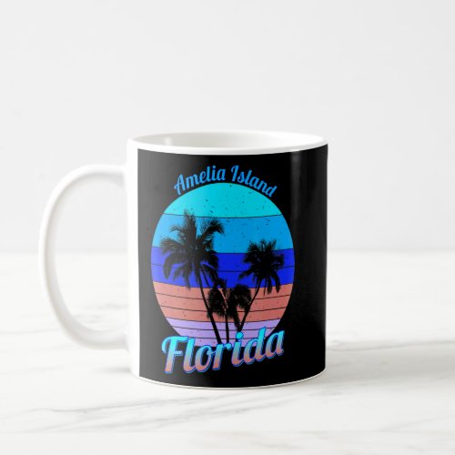 Amelia Island Florida Retro Palm Trees Beach Summe Coffee Mug