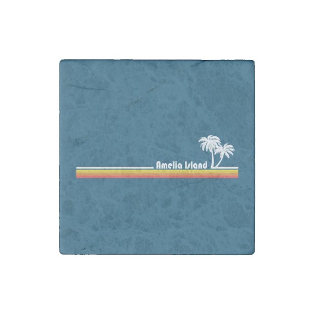 Amelia Island Florida Stone Magnet (Front)