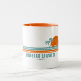 Amelia Island Florida Palm Tree Birds Two-Tone Coffee Mug | Zazzle