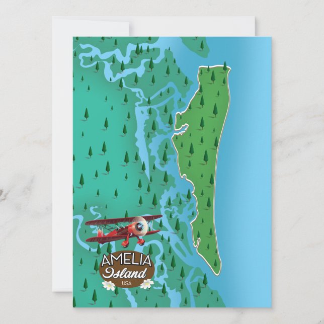 Amelia Island Florida travel map. (Front)