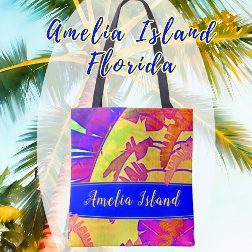 Amelia Island Florida Tropical Beach Vacation Tote Bag