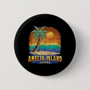 Amelia Island Florida Vintage Distressed Souvenir  Button