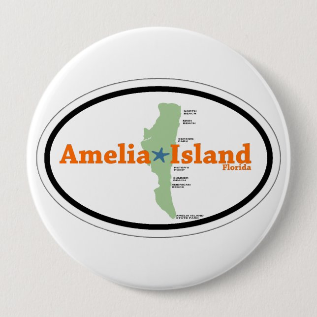 Amelia Island. Pinback Button (Front)