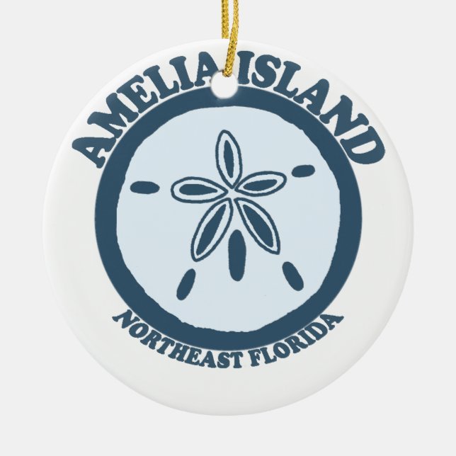 Amelia Island - Sand Dollar. Ceramic Ornament (Front)