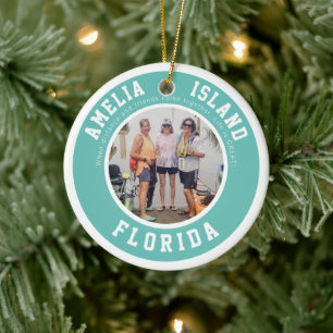 Amelia Island Vacation Christmas Ceramic Ornament