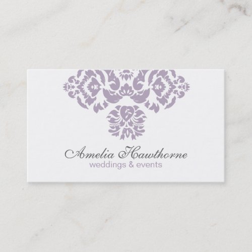 Amelia Lavender and Gray Elegant Business Card