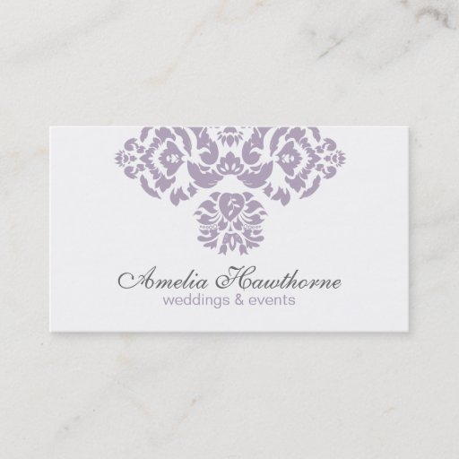Customizable Amelia Lavender and Gray Elegant Business Card