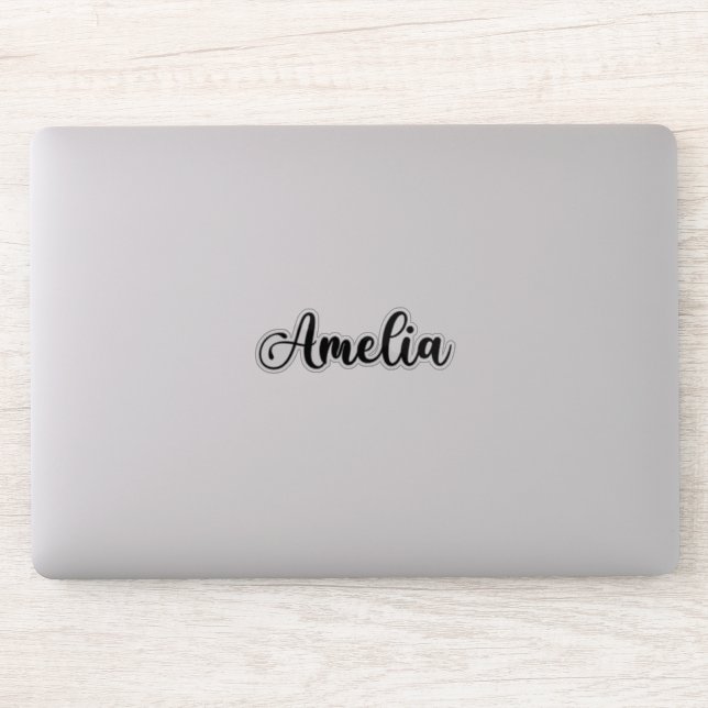 Amelia Name - Handwritten Calligraphy Sticker | Zazzle