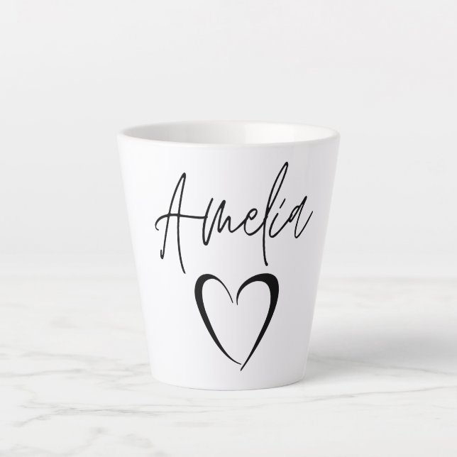 Amelia Name Mug, Custom Name Coffee Mug, Latte Mug (Front)