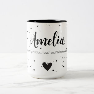 Amelia Name Reveal Meaning Minimal Modern Mug Gift