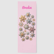 Amelia Personalized Flowers Bookmark