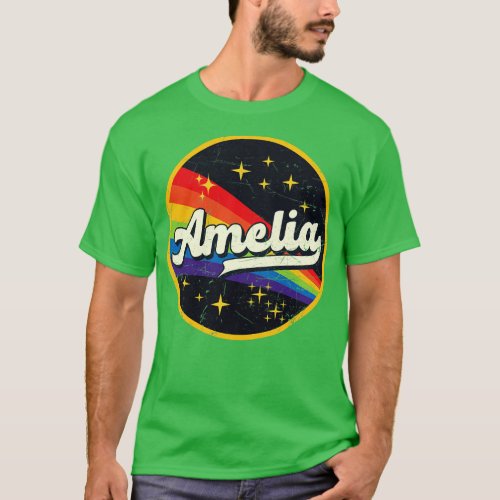 Amelia Rainbow In Space Vintage GrungeStyle T_Shirt
