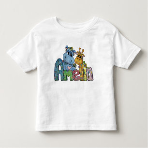 Amelia shirt with Hippo and Giraffe Art