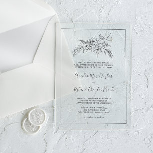 AMELIA Traditional Floral Modern Vintage Wedding Acrylic Invitations