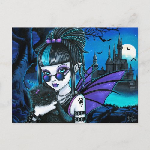Amelia Vampire Twixt Werekitty Castle Postcard