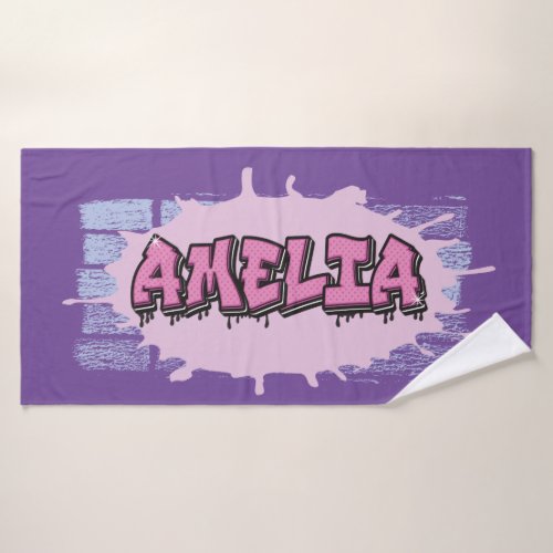 Amelia Your Name Graffiti Bath Beach Towel