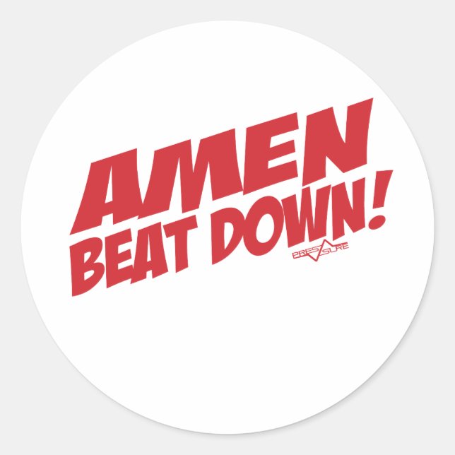 AMEN Beatdown R Classic Round Sticker (Front)