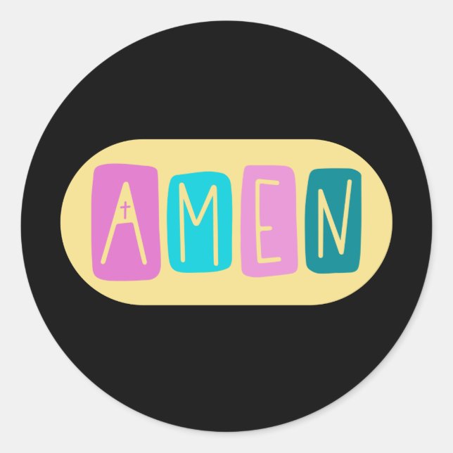 AMEN CLASSIC ROUND STICKER (Front)