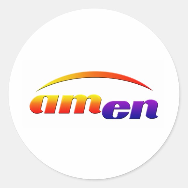 amen classic round sticker (Front)
