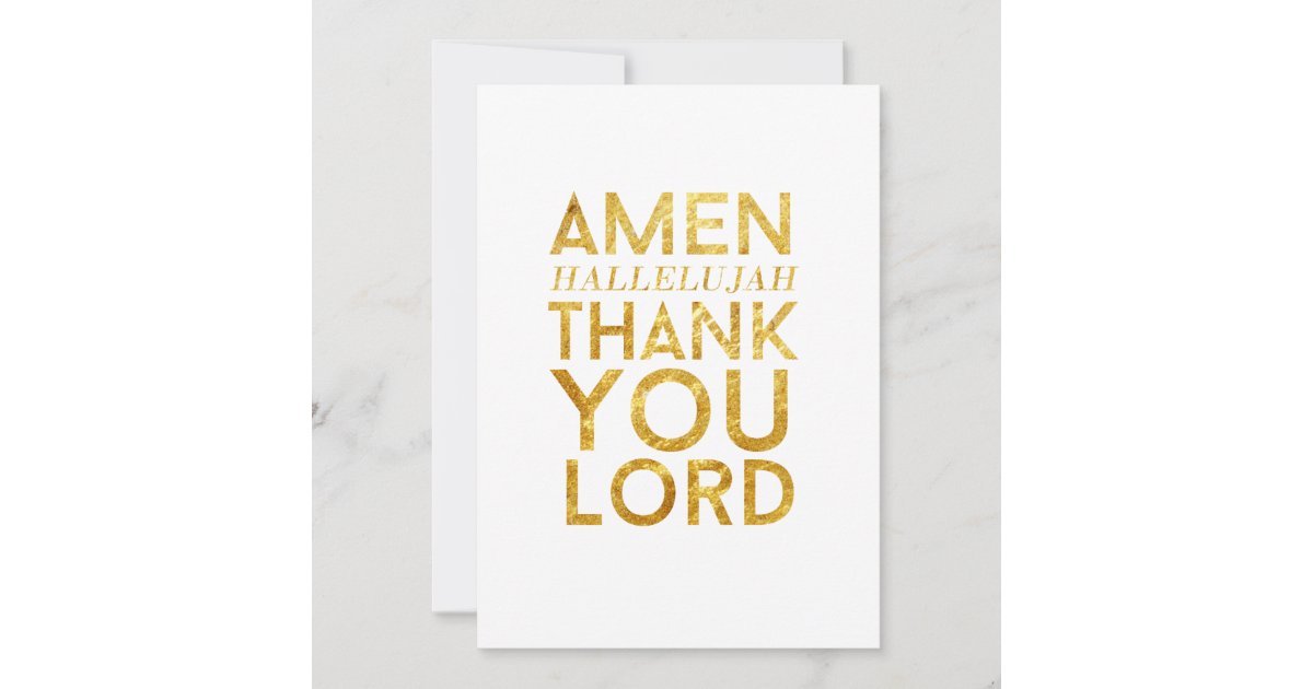 Amen Hallelujah Thank You Lord Desk Card | Zazzle.com