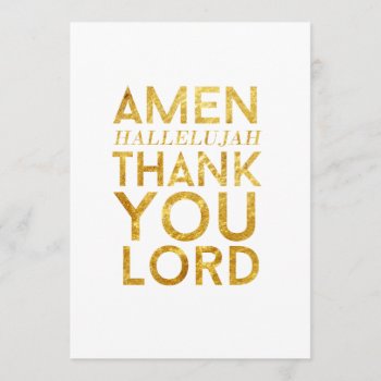 Amen Hallelujah Thank You Lord Desk Card by SimplyInvite at Zazzle