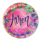 Amen Pink Floral Hearts Pretty Whimsical Trendy
