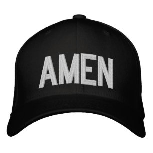 AMEN Simple Bold Text Christian Faith 3 Embroidered Baseball Cap