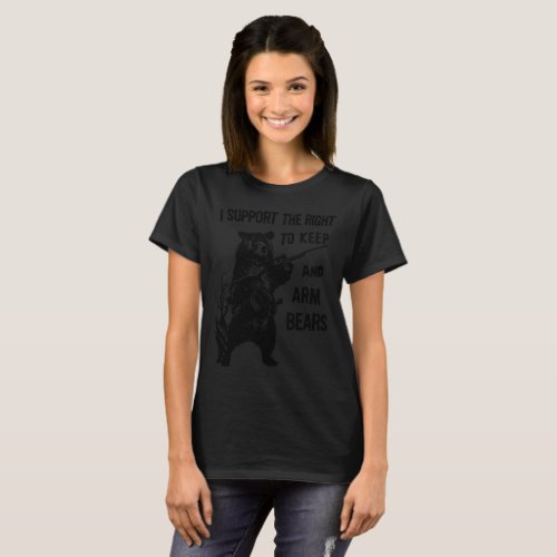 Amendment Support the Right To Arm Bears Funny Hun T_Shirt