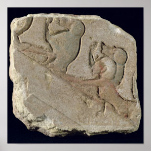 Amenophis IV  with baboons, New Kingdom Poster