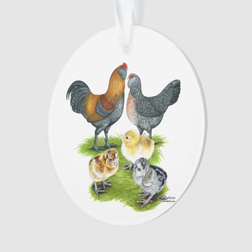 Ameraucana Chicken Family Ornament