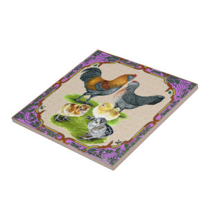 Ameraucana Family Framed Ceramic Tile