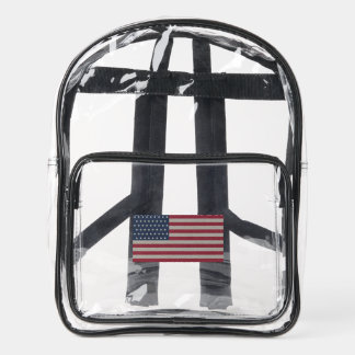 Amercan flag clear stadium bag backpack