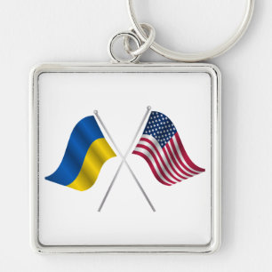 amerian flag and Ukrainian Keychain