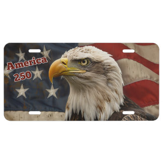America250 License Plate, Eagle USA Flag Plate