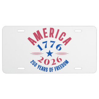 AMERICA 1776 2026 250 years freedom anniversary License Plate