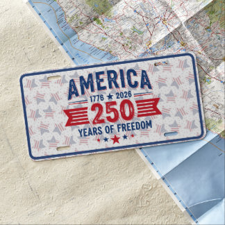 America 1776 2026 250 Years of Freedom Patriotic License Plate