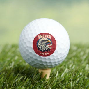 America 1776 2026 Bald Eagle Patriotic USA Flag 25 Golf Balls
