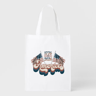 America 1776–2026, Patriotic, USA 250 Years Grocery Bag