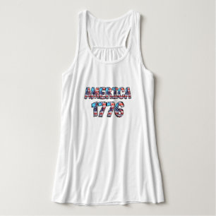 America 1776 Flag and Fireworks Women's Tank Top