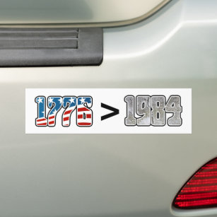 America 1776 Is Greater Than Orwell 1984 Patriotic Bumper Sticker