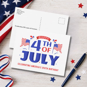 America 250 4th of July Celebration Postcard