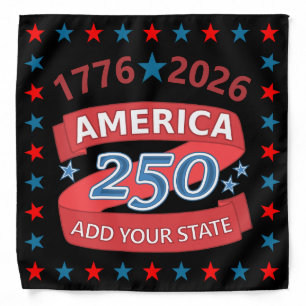America 250 Add State Cool 1776 2026 Anniversary Bandana