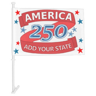 America 250 Add State Fun Anniversary Patriotic Car Flag